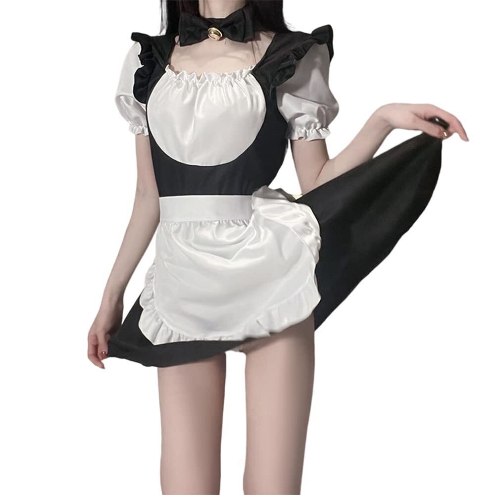 7863 Maid Outfit Japanese Anime Cosplay Lace Sexy French Maid Lingerie Set